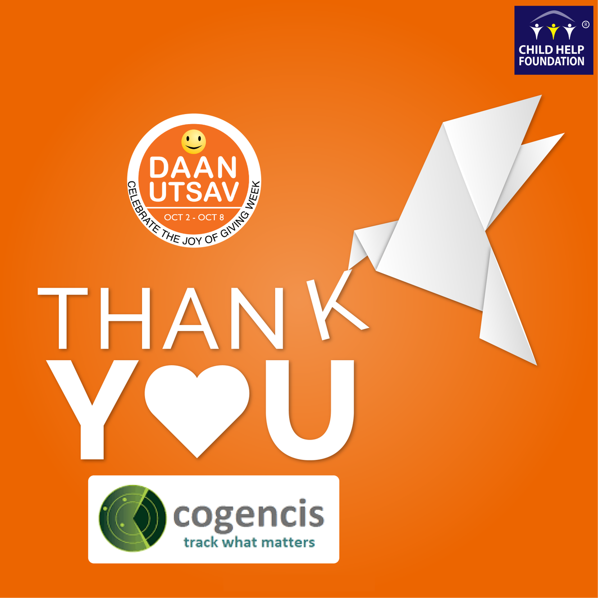 Childhelpindia's tweet photo. It isn’t what you have in your pocket that makes you thankful, but what you have in your heart.
Thank you @cogencis for supporting #malnourishment and to help #HIVaffected children on this @daanutsav - Joy of Giving Week
To support us visit - https://t.co/bVxSDwi2HK https://t.co/pxHnM0YvIq