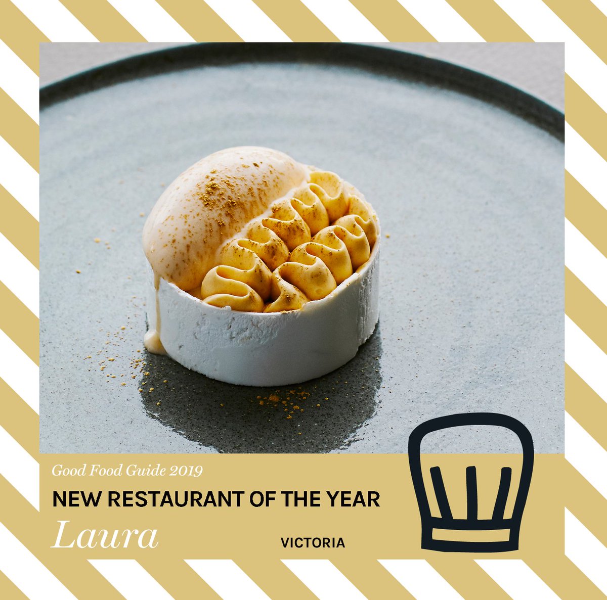 goodfoodAU's tweet photo. The New Restaurant of the Year is Laura, the fine diner at Point Leo in Victoria's Mornington Peninsula. Congrats to Phil Wood and the team! #goodfoodguide19 https://t.co/VZKtso8fqk