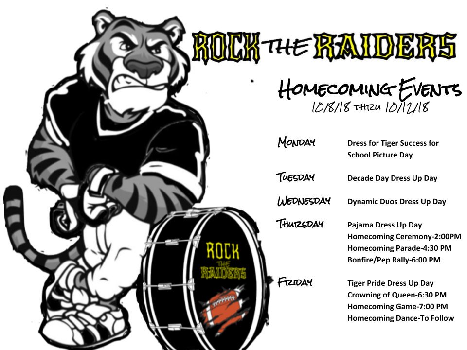 AWatts0610's tweet photo. It's Homecoming Week @BBCMHS 💛🖤 I can't wait to see everyone in their spirit outfits this week! Don't forget to use #RestoretheRoar #OneRoar #RocktheRaiders when posting pics on social media! https://t.co/HcYpcOxrA0