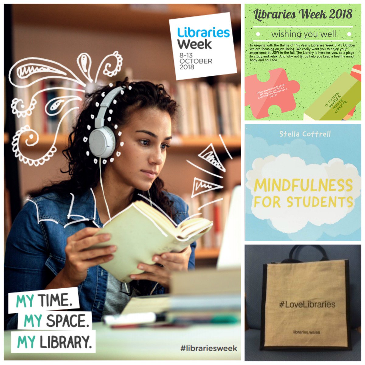 uswlibrary's tweet image. It’s Libraries Week 2018 - come in and discover new things!
You could also discover a £10 Amazon voucher in one of the free bags we're giving away. Keep your eyes peeled!
studentlibrary.southwales.ac.uk/libraries/week/
#librariesweek2018