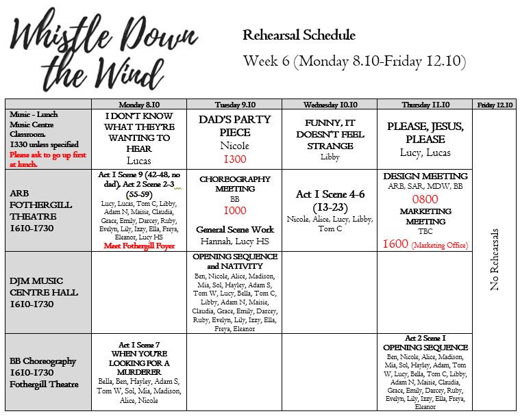 Ackworth_School's tweet photo. Week 6 Rehearsal Schedule now available! https://t.co/ywRaVP2rSB #whistledownthewind #practicemakesperformance https://t.co/TqDH2GnXYf