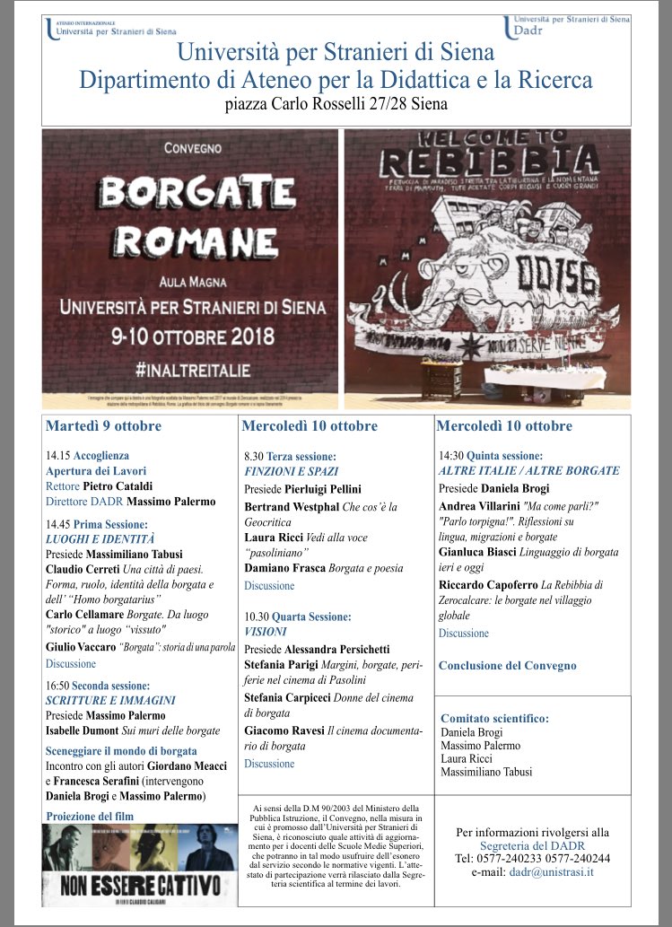 ageiweb's tweet photo. ↪️Convegno interdisciplinare
“#Borgate romane” 9 e 10 ottobre 2018 #Siena (piazza Carlo Rosselli 27/28) organizzato dal Dipartimento DADR #InaltreItalie https://t.co/WNzUbtCzwd https://t.co/oLPjcQbLvg