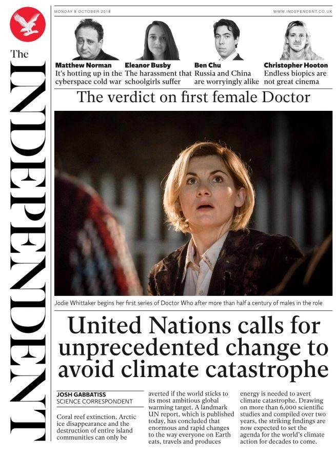 New IPCC report out today. Things are looking bleak, but if we really, really, REALLY try hard we can avoid some of the most devastating impacts of climate change. This is the biggest news story in the world and I'm proud to work somewhere that puts it on the front page.