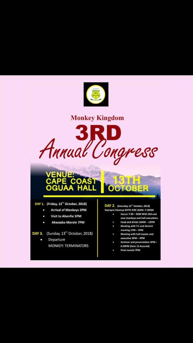 AlumniMonkeys's tweet photo. so its this weekend y'all come through cos it can be anything...#MonkeysAnnualCongress....@grandpagideons  @joeforces @onkross  @0244ato https://t.co/eER4B4pyG6