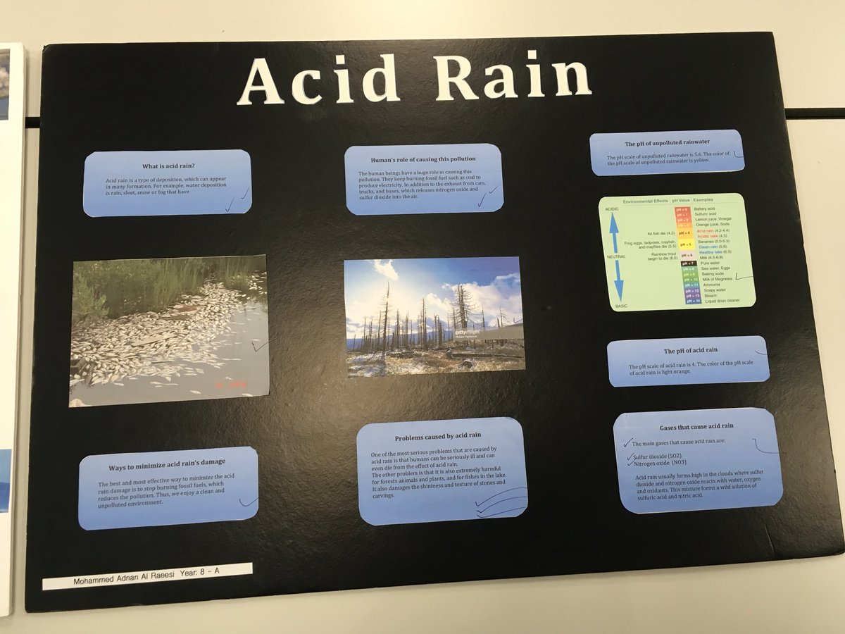 NSB_Science's tweet photo. Outstanding posters on Acid Rain by year 8.  #NSB_Secondary #communicationinscience @NSB_Science #gems_nsb https://t.co/rLFI1Dtqbl