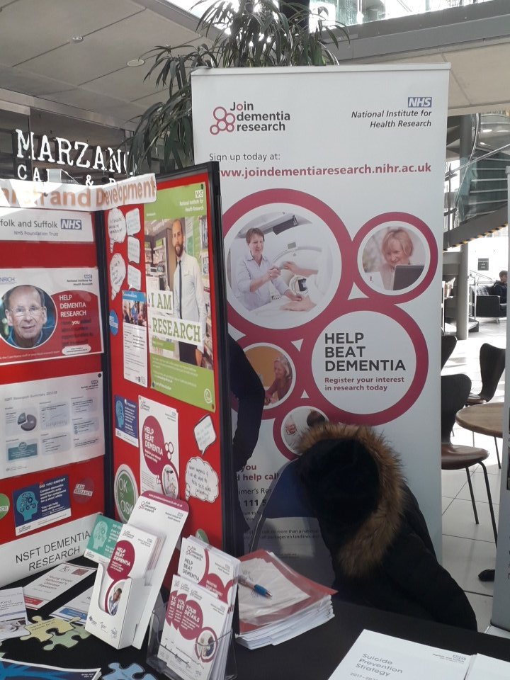 hmorse8's tweet photo. Come and talk to us about in Join Dementia Research @beatdementia at the #carers forum in #Norwich Forum today #dementia #eastanglia @NCHC_NHS https://t.co/HnGSIAc9sH