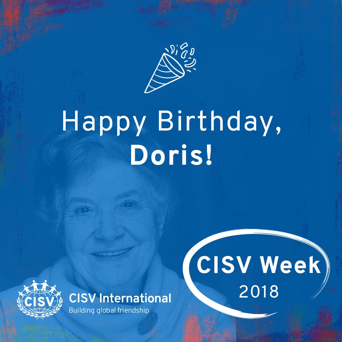 CISVofficial's tweet photo. Happy birthday, Doris Allen! Today is the first day of CISV Week 2018. To celebrate the occasion, write Doris a birthday message on this post. #CISVWeek2018 https://t.co/fEq4nV9aeT