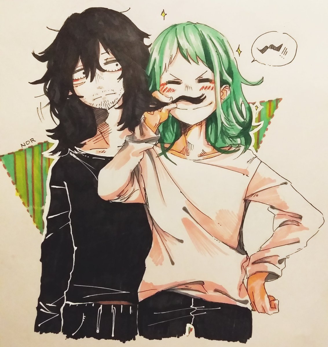 #bnhainktober2018 Day 5: OTP ((yeah I'm laaate 😭))
I know eraserjoke is not so canon, but I don't really care. They're so wholesome to me ;; I love them ✨
相ジョ~ 
#inktober2018 #BNHA