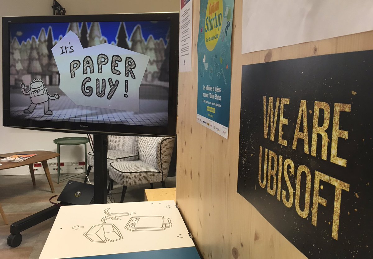 jonasdutouquet's tweet photo. All day at #ubinnovationlab to present @ItsPaperGuy! Very proud to be one of the few student projects selected by @UbisoftFR to represent ‘the next gen of game developers’! https://t.co/p7h7nUOZMp