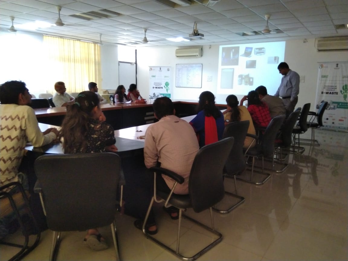 CleanToGreen's tweet photo. #Day1 of training of trainers program happening at the Institute of Seismological Research (ISR) Knowledge Corridor, Raisan, Gujarat.
15 participants from #RWA and #BulkConsumers are learning the new ways of #ewaste management. #GreenE #MAIT #EwasteAwarenessCampaign https://t.co/BcZckB48PQ