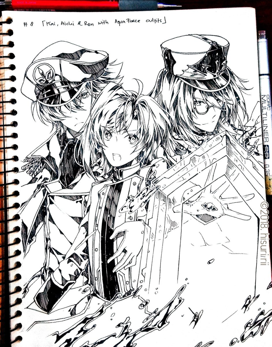 《2018IMEEJINKTOBER》
Day : 8
? 「Kai, Aichi & Ren with AquaForce unit ride/costumes ver 」V ver
#2018inktober #inktober
*unit caption later ne (*'ཀ'*)
