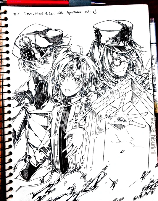 《2018IMEEJINKTOBER》
Day : 8

? 「Kai, Aichi &amp; Ren with AquaForce unit ride/costumes ver 」V ver
#2018inktober #inktober

*unit caption later ne (*'ཀ'*) 