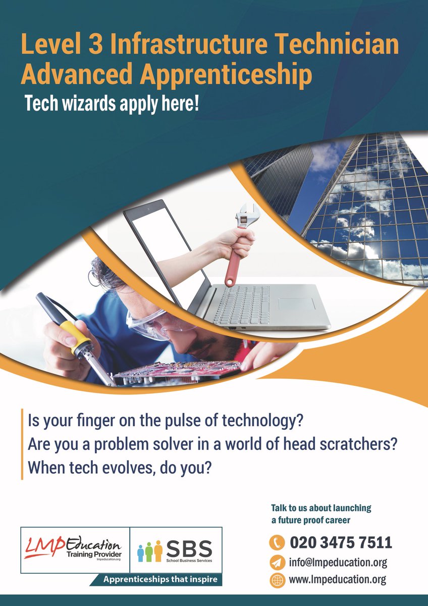 LMP_Education1's tweet photo. Does your school need a fully supported IT apprentice?  We have teamed up with School Business Services to offer you just this! #ITsupport + ITapprentice - get in touch -info@lmpeducation.org #Apprenticeships4Schools #RecruitAnApprentice #HostAnApprentice ⁦@ATA4Employers⁩ https://t.co/5x0r1ku900