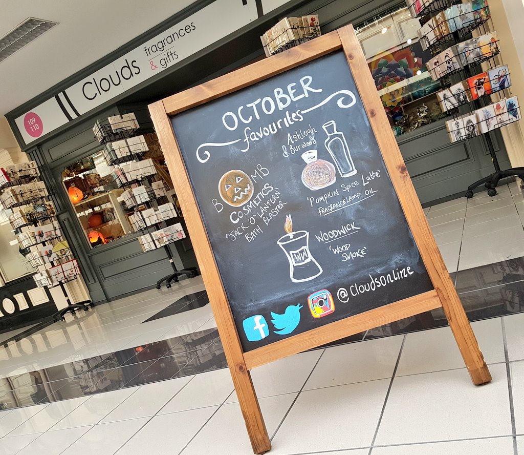 CloudsOnline's tweet photo. Our chalkboard favourites are back! A monthly snippet of some of our favourite seasonal products.🔥🖤🎃 Here's #October https://t.co/dMnSztF4qe