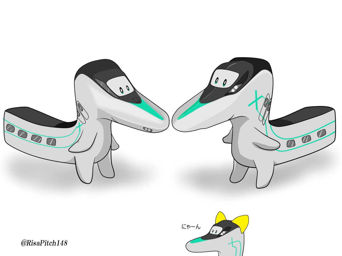 「試験車両のALFA-Xを描いてみました。空力抵抗板、ネコミミにならないかな… 」|ピッチーのイラスト