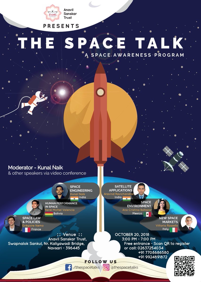 ISU_SpaceMaster's tweet photo. @ISUnet is #proud of former #MSS18 students who launch "The Space Talk" an awareness program dedicated to draw attention towards various disciplines of the Space Sector in the developing countries. @Kilo_0013 @aravind_rav @anacbg11 #worldspaceweek @thespacetalks #awarenessprogram https://t.co/vlIQFbqv4J