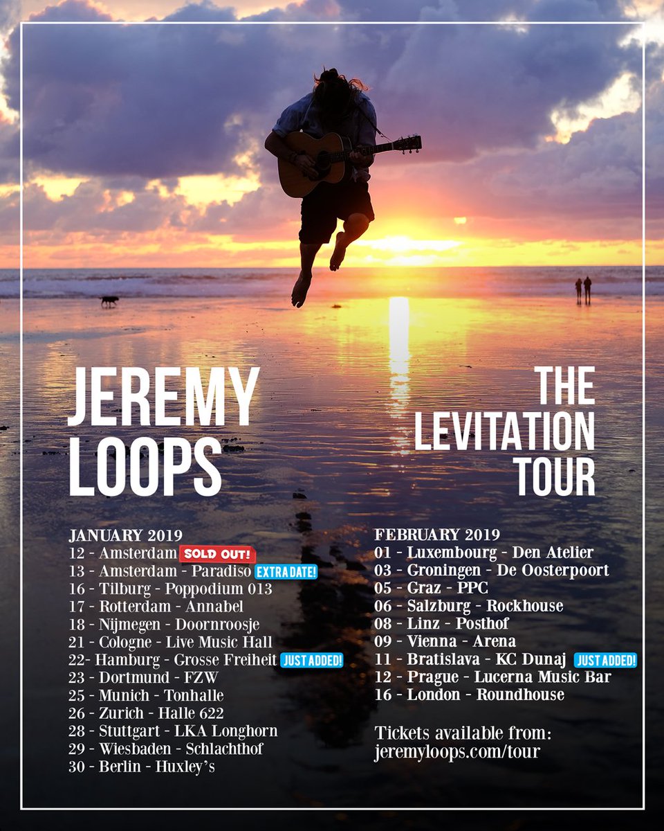 JeremyLoops's tweet image. Levitation Tour is all systems go!
*New dates added.
*Some shows sold out.
*Many shows nearing sellout!
Tickets here: jeremyloops.com/tour