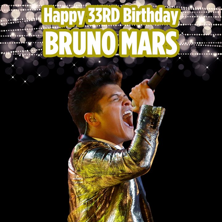 Happy 33rd Birthday to singer Bruno Mars!    