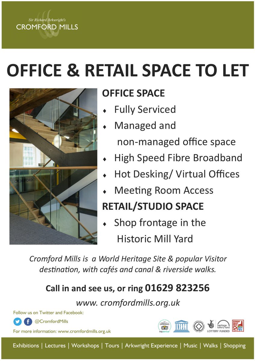 RT please. Office and Retail Space available! After two years of having to turn away prospective tenants, we now find that we have space for people looking for retail and office space! bit.ly/2E5mFbB <a href="/EMChamberNews/">Chamber Newsroom</a> <a href="/MarketingDerby/">Marketing Derby</a> <a href="/D2N2GrowthHub/">D2N2 Growth Hub</a>
