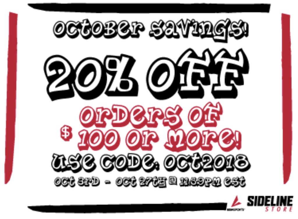 Great deal for the month of October. Get your hoodies and long sleeve gear for the fall!