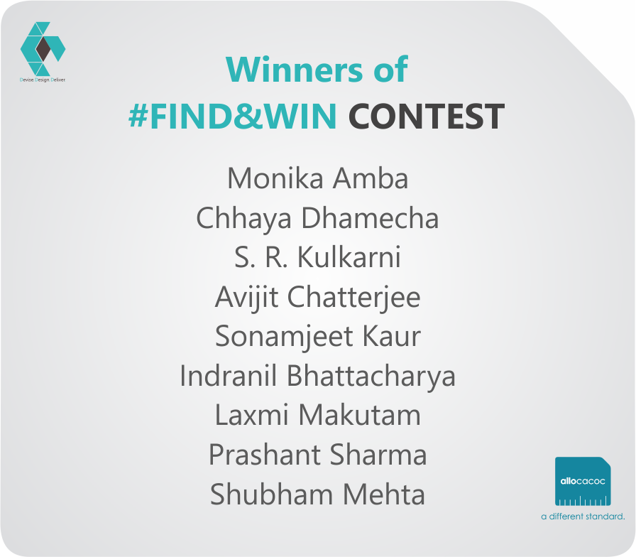 AllocacocIndia's tweet photo. Congratulations🎊
The Winner List Is Here... ��
As soon as you find your name on the list, share one of the recent posts of Allocacoc-India on your wall and grab your gifts!
Hurry Up, Guys!!!
#allocacocindia #adifferentstandard #contestalert #winnersname https://t.co/iTINo2VwxG