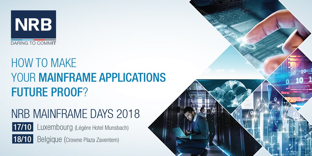 daringtocommIT's tweet photo. #Mainframe is still relevant following a US survey.
That's the theme of our NRB Mainframe Day 2018: « HOW TO MAKE YOUR MAINFRAME APPLICATIONS FUTURE PROOF?»
It is time to register for this unique Mainframe event: October 17 (Luxembourg) or 18 (Brussels): https://t.co/H5LChyXUCh https://t.co/sfdEJHUJEB