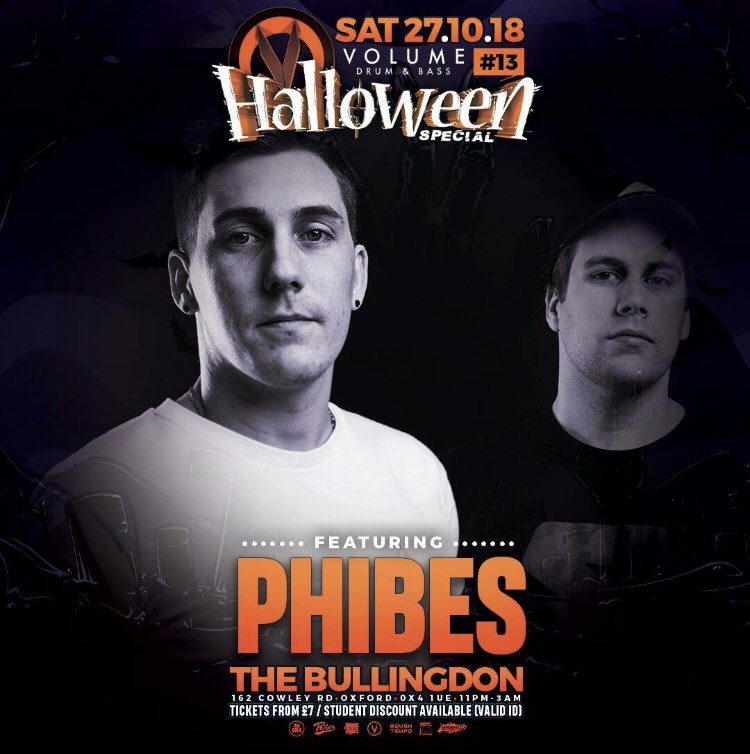 Oxford get ready!! Phibes are coming to town for some Halloween shenanigans 🧛‍♀️🔊

Tickets >>> deftickets.co.uk/events/volume-…
