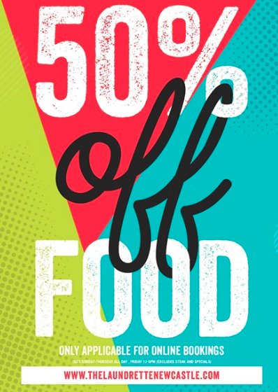 Calling all you #Industry people, We know you've had a hard weekend, so here's 50% off Food just for you this Monday!