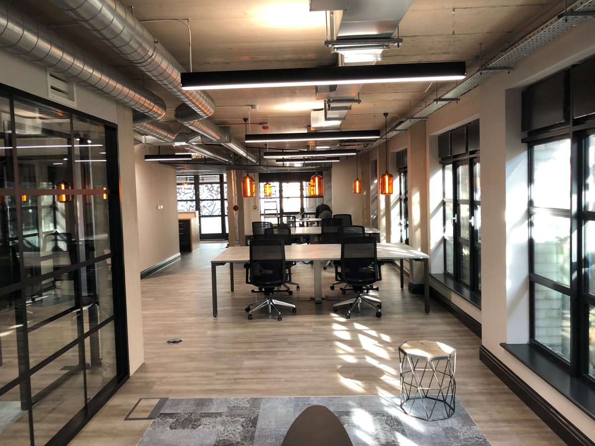 ThorntonFirkin's tweet photo. Commercial marketing suite nearing completion for @Aitchgroup1 on their Hackney Wick developments https://t.co/tSPrOduIdd