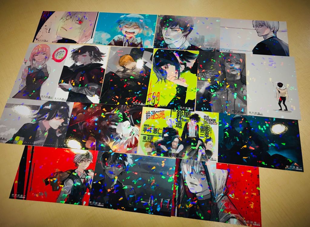 石田スイ 総合 Sui Ishida Official 書店特典情報 Tvアニメ 東京喰種 Re 第2期 いよいよ明日10 9 火 放送開始記念 ただ今 一部書店さんにて 東京喰種 をお買い上げいただくと ホログラムイラストカードをプレゼント 全17種 配布方法