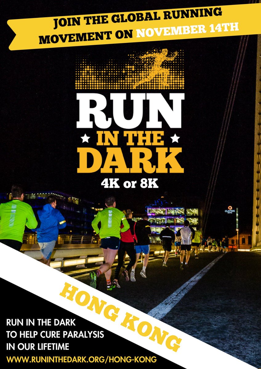 We are happy to collaborate with <a href="/TheRunInTheDark/">Run In The Dark</a> again this year for a fundraising run in Hong Kong. Donations will directly go to the Mark Polock trust to find a cure for paralysis worldwide.
Please sign up with this link:goo.gl/v74UMk
#runinthedarkhk