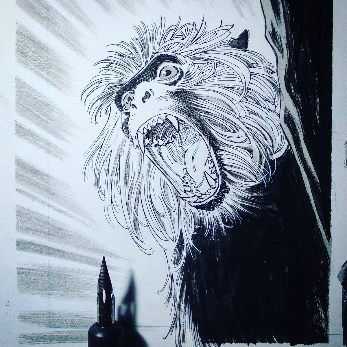 #Inktober day 8!

Monkeys, snakes, elephants, leopards, #thesesavageshores has got it all! It helps that I love drawing animals though.

Any guesses which species this guy here belongs to?

#inktober2018 #makingcomics #inking