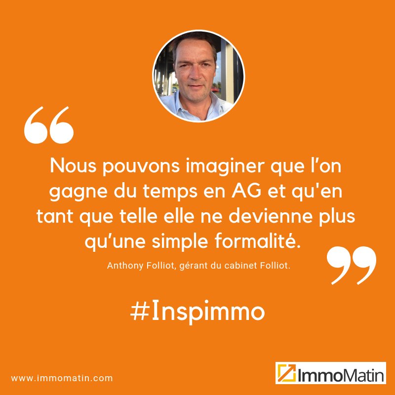 #Inpimmo- « Nous pouvons imaginer que l’on gagne du temps en AG, estime Anthony Folliot, et que l’AG en tant que telle ne devienne plus qu’une simple formalité. » buff.ly/2O4AyLB #AG #copropriete #syndic #blockchain #innovation