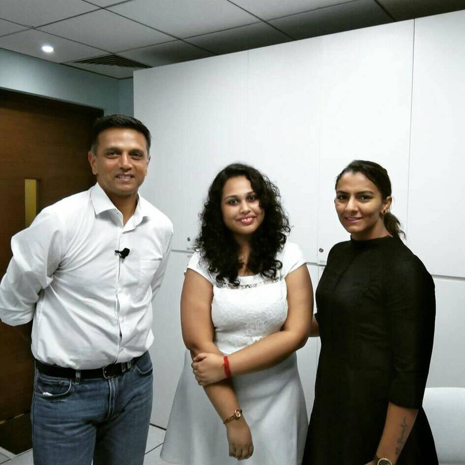 AIRDFC19's tweet photo. #RahulDravid and @geeta_phogat At @ibm_in For #Youstav !
#WallSpeak
#MondayMotivation https://t.co/qKQAThFkP2