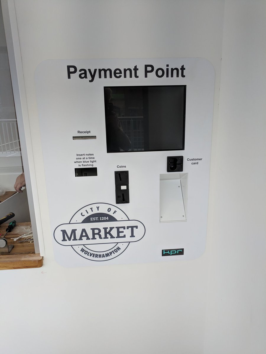 KPRsoftware's tweet image. New markets payment kiosk goes into Wolverhampton's new container market