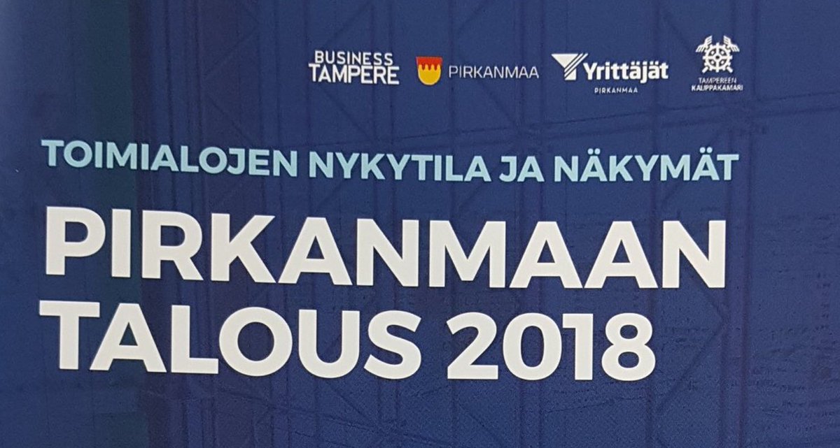 k2tre's tweet photo. Toimialojen nykytila ja näkymät, Pirkanmaan talous 2018 -seminaarin avasi @antti2603 #Pirkanmaantalous https://t.co/ffdYO6UPfB