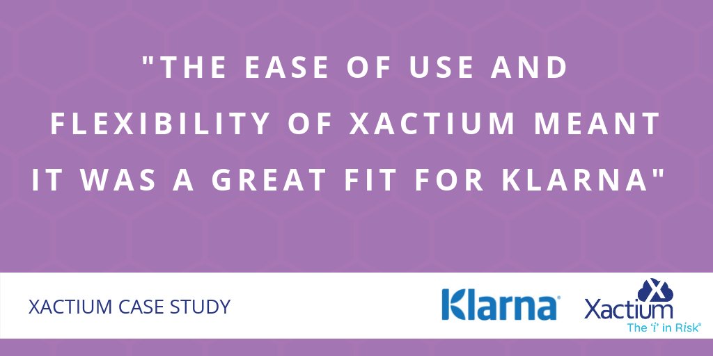 Xactium's tweet photo. Klarna recognised the need for a more sophisticated cloud-based risk management system to align with the requirements of a fast growing business. 

 https://t.co/volzj00Ryz https://t.co/pBcegXybvP