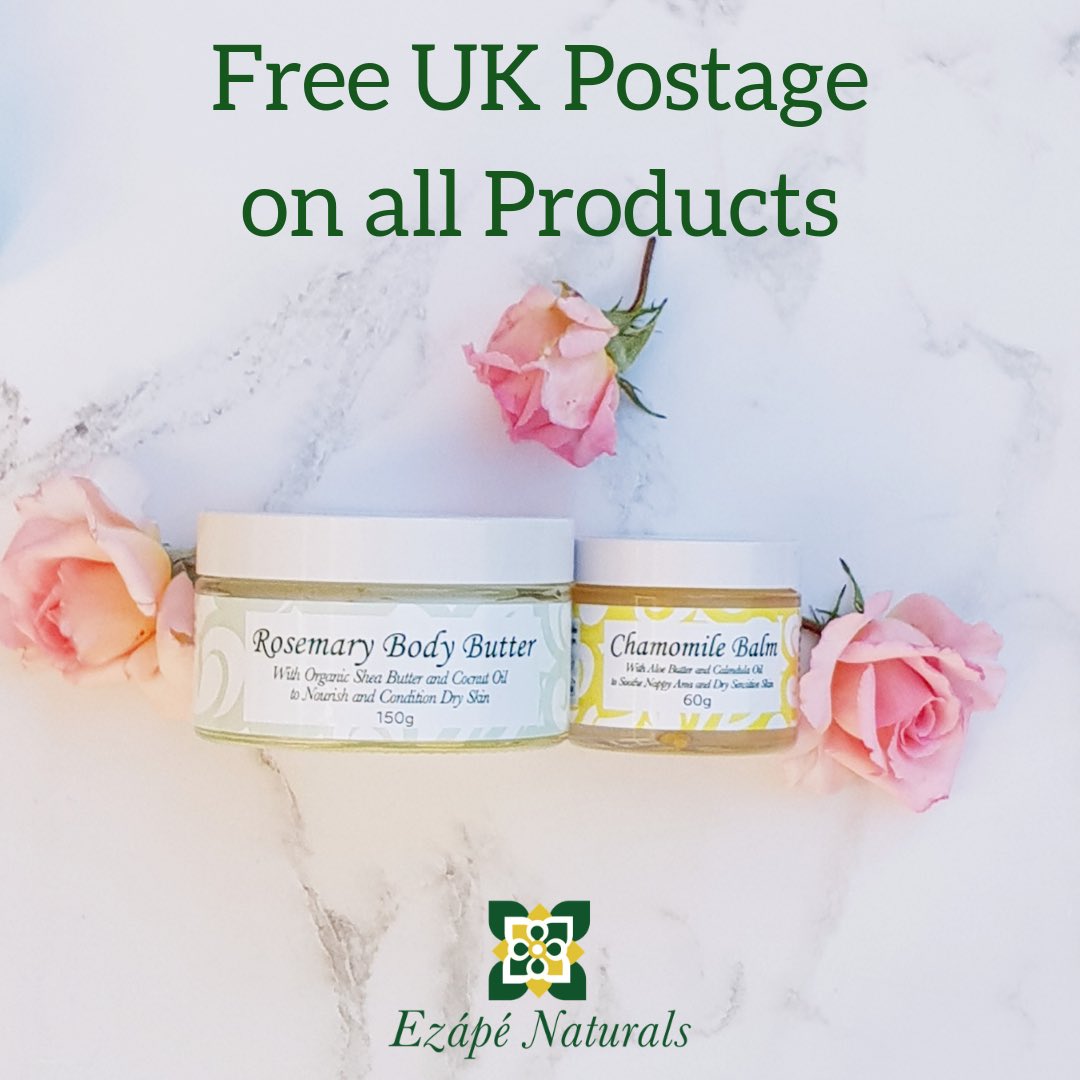 ezapenaturals's tweet photo. I now offer free standard UK postage on both products and all sizes. 
Plus my sale on the full size products is still on. https://t.co/jBIEtcZIZP
#naturalskincare #eczema #dryskin #organicskincare https://t.co/hTeoKvOIoE