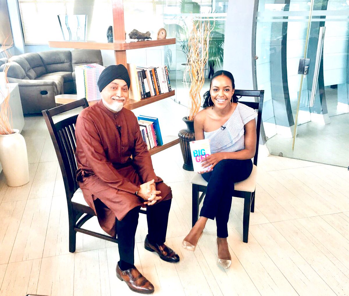 Delighted to have met and hosted ⁦<a href="/ThisisEss/">Sharon Mundia</a>⁩ today. Detailed interview coming! #thebiggerdeal ⁦<a href="/LivingwithEss/">LivingWithEss</a>⁩