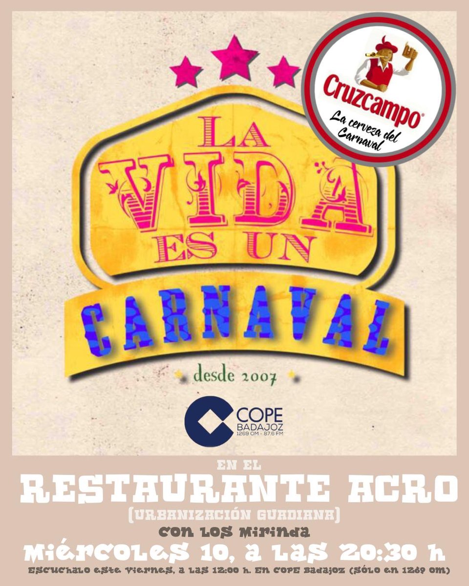 Badablog1's tweet photo. ¡NUEVA TEMPORADA! 
#LaVidaEsUnCarnaval https://t.co/2rOz7lic0X