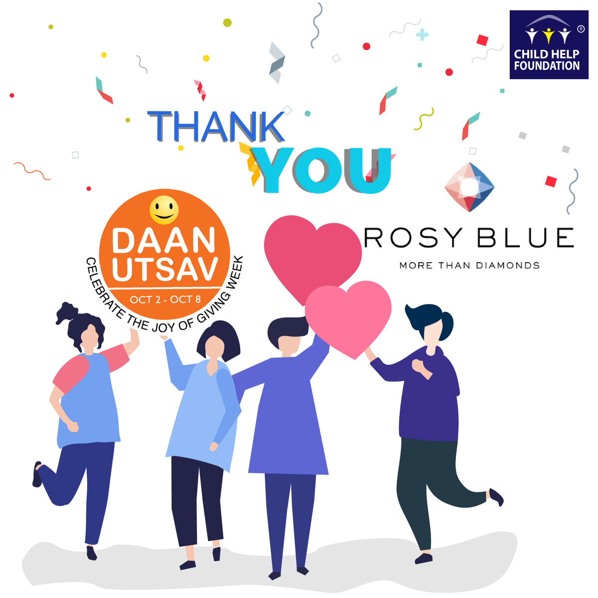 Childhelpindia's tweet photo. Showing gratitude is one of the simplest yet most powerful things humans can do for each other.
And we like to thank @_rosyblue for supporting #malnourishment and to help #HIVaffected children on this @daanutsav - Joy of Giving Week - https://t.co/bVxSDwi2HK https://t.co/rOa3LSdmkw