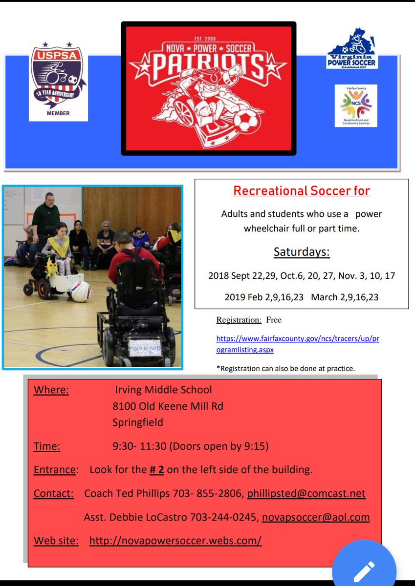NoVaPowerSoccer's tweet photo. Break on 10/13, Resume on 10/20 https://t.co/v31dBAOIh4