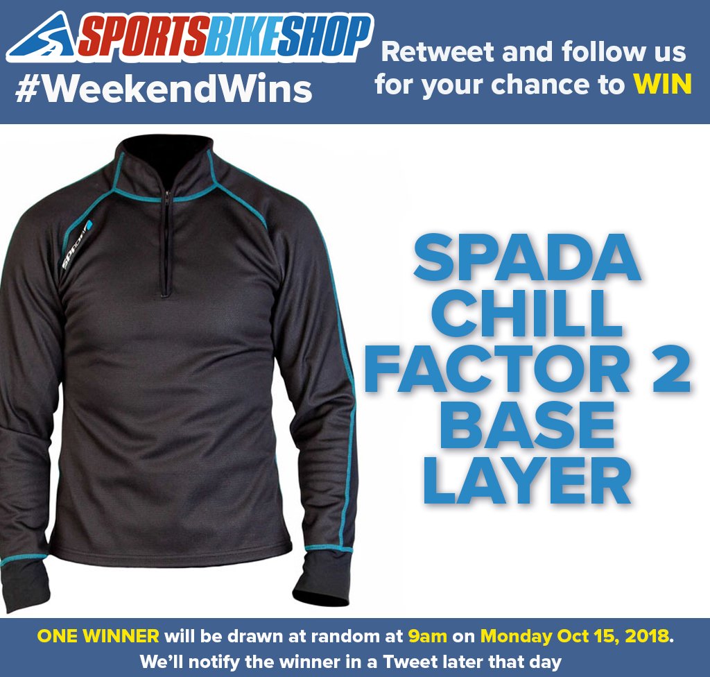 SPORTSBIKESHOP's tweet photo. Saturday + morning @ Sportsbikeshop = free stuff 😁 This week's prize is a Spada base layer and every follower who RTs this will go into a hat to win one*. Prize info... https://t.co/XT3E1U0mIH *It's a figure of speech. No followers will be forced into an actual hat 😉 https://t.co/IGihbVlvNa