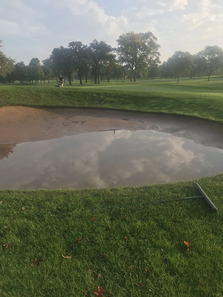 NCCTurf's tweet photo. Rain 4 of the last 6 days.  51 bunkers flooded https://t.co/dSZB7gjzp3