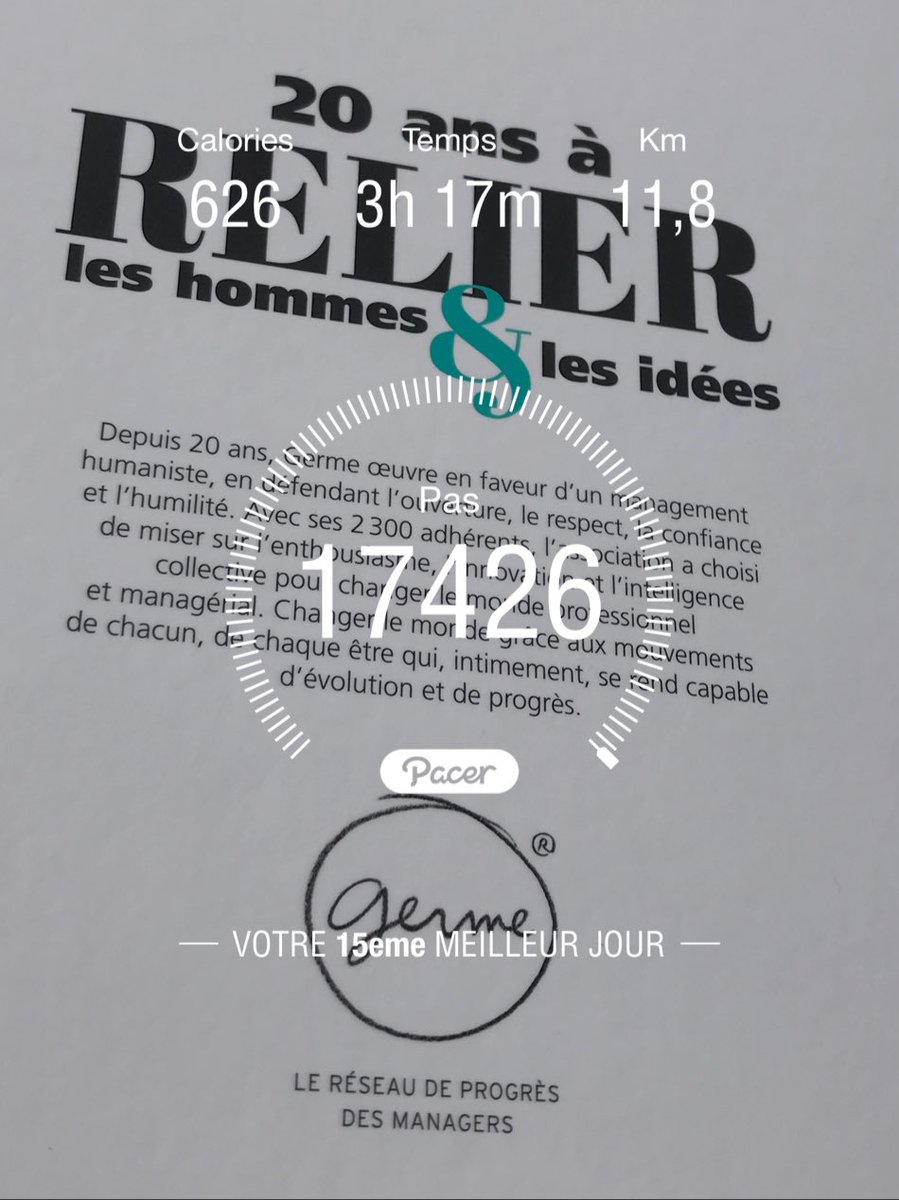 Pierre2colbert's tweet photo. #citecap2018  ⁦@ReseauGERME et en plus on fait de l’exercice pendant! ⁩ J'ai marché 17426 pas avec Pacer hier! #pacerstats https://t.co/cb4FCLpJx8