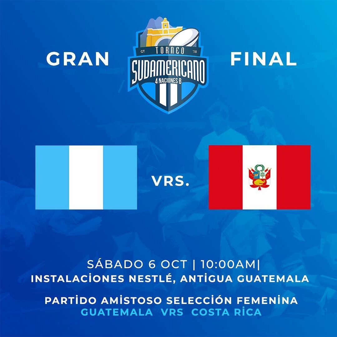 MasRugbyPe's tweet photo. Gran Final 
Sudamericano 4 Naciones B
Sede - Ciudad de Antigua Guatemala
#SAR4N #ElRugbyNosUne #AmericaCrece
MasRugby #RugbyPeru #Rugby #PeruRugby
#RugbyFans #Rugby #LosTumis https://t.co/IdYnFuaoN4