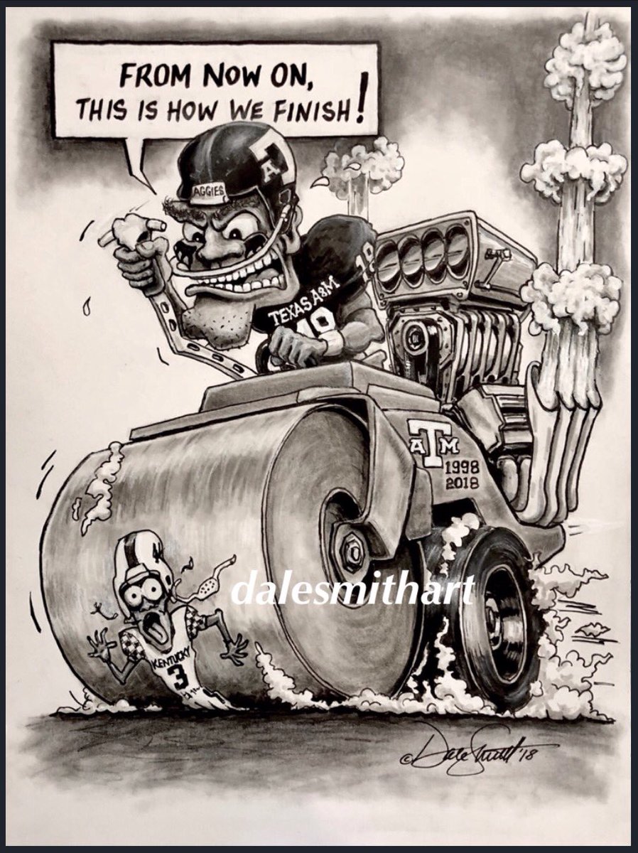 dalesmithart's tweet photo. GAMEDAY Cartoon in The Eagle Newspaper today. Something a little different. ⁦@GabeBock⁩ ⁦@TexAgs⁩ ⁦@12thMan⁩ https://t.co/vMq3IZJxX4