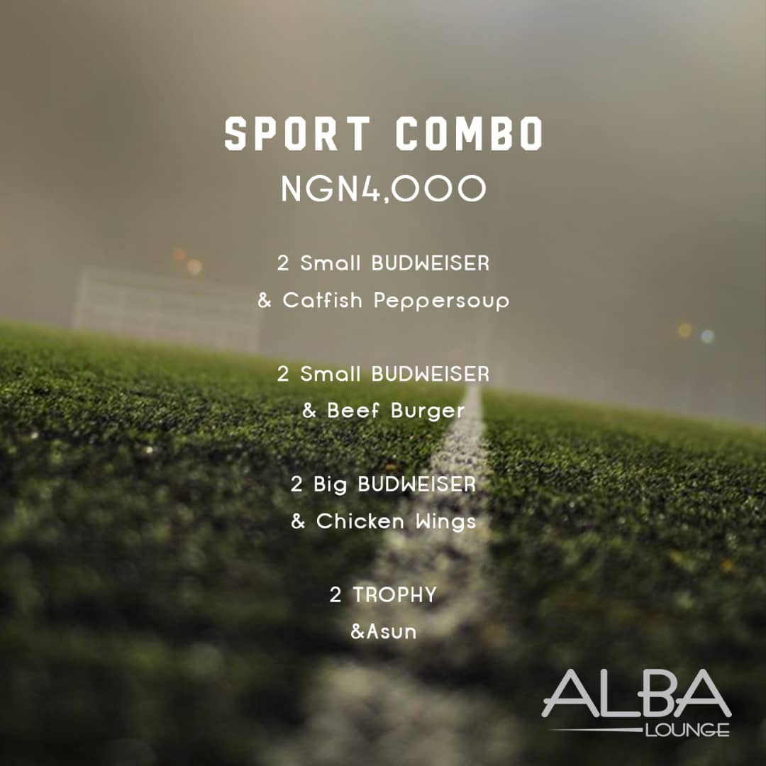 AlbaLounge's tweet photo. It's a Super @epl Cracker this weekend!!! Come enjoy amazing meal deals while watching your team play on the largest LED screen on the island in Alba Lounge. 1 Anifowoshe street off Adeola Odeku or off Kofo Abayomi street Victoria Island, Lagos. @kallyjoe @SegunThePundit https://t.co/dNAv4bSfbF