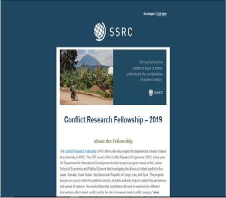 Apply to the Conflict Research Fellowship
rescongo.org