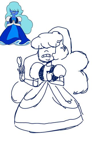 Sapphire bab sketch!

She's one of the components in my Garnet fusion!))